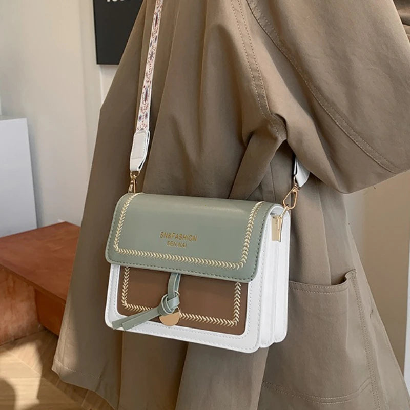 Contrasting Color Crossbody Bag