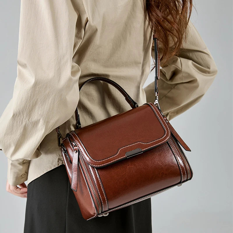 Luna Vintage Genuine Leather Tote Bag