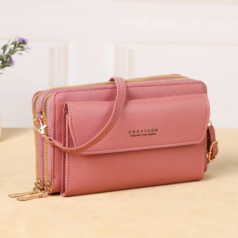 Double Zipper Crossbody Phone Bag
