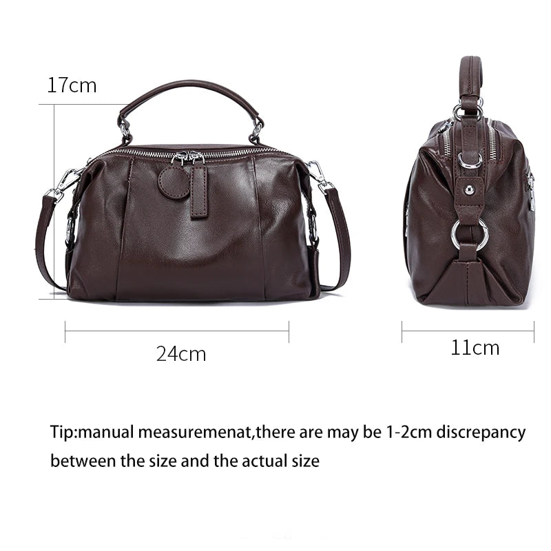 Retro Leather Boston Bag
