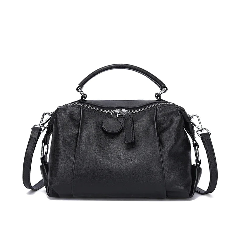 Retro Leather Boston Bag