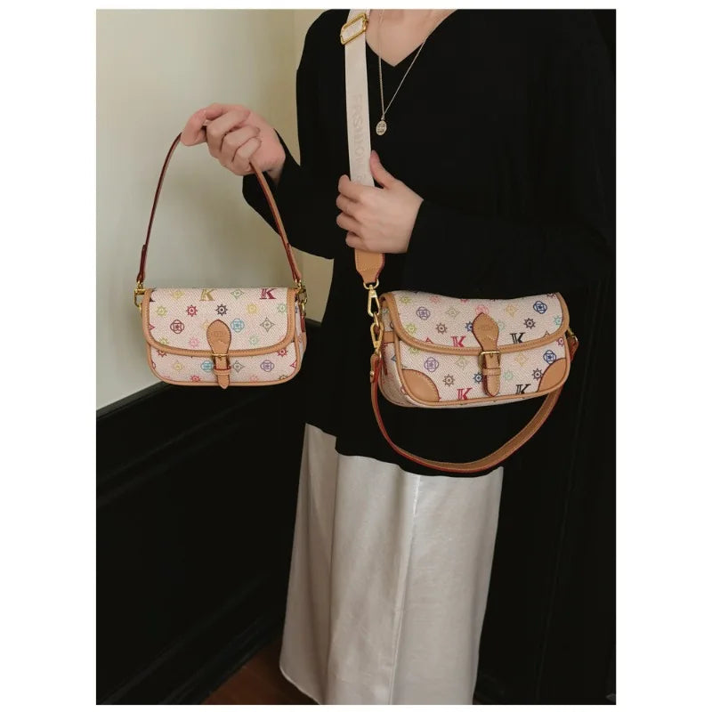 Vintage Floral Square Crossbody Bag