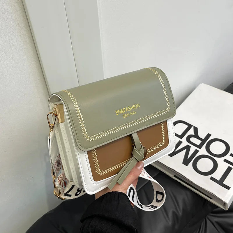 Contrasting Color Crossbody Bag