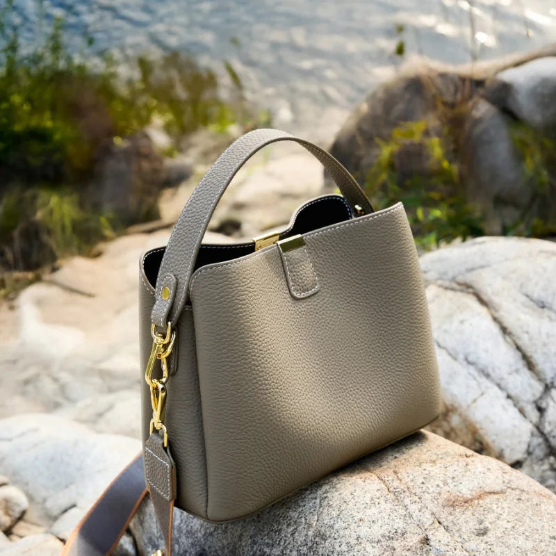 Aurora Genuine Leather Large Shoulder Bag