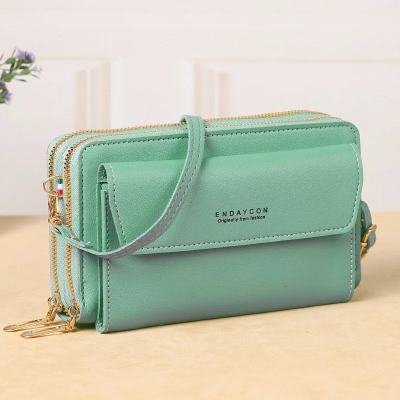 Double Zipper Crossbody Phone Bag