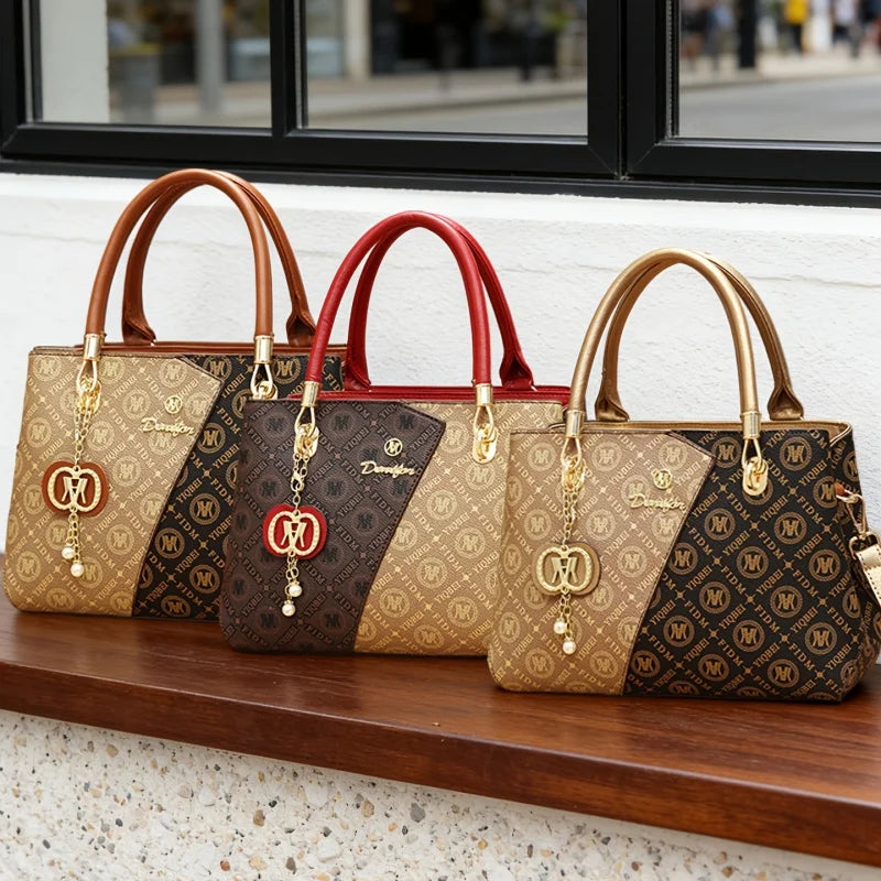 Premium luxuriöse bedruckte Pendler-Handtasche mit großem Fassungsvermögen
