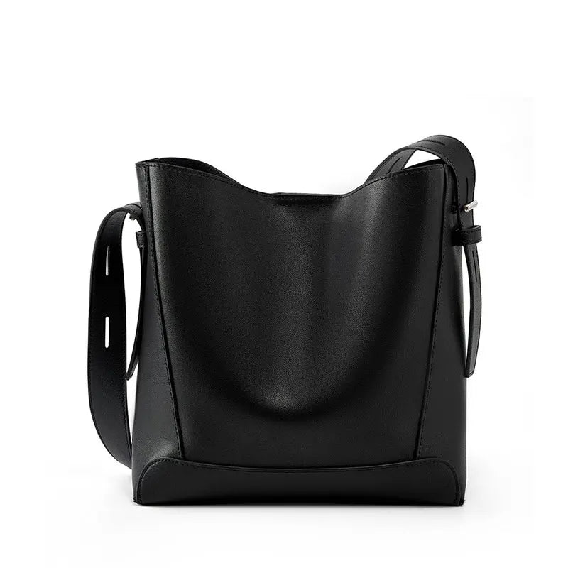Mia Genuine Leather Bucket Bag