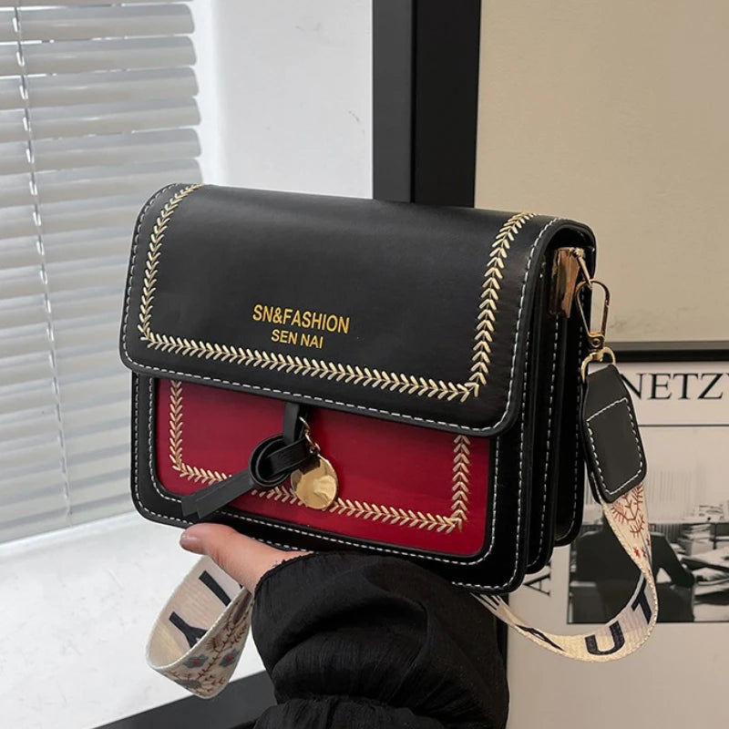 Contrasting Color Crossbody Bag