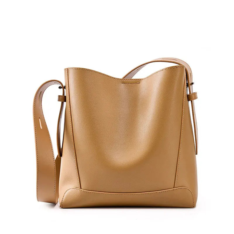 Mia Genuine Leather Bucket Bag