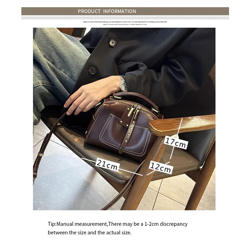 Retro Leather Crossbody Bag
