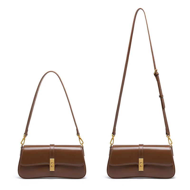 Audrey Genuine Leather Baguette Bag