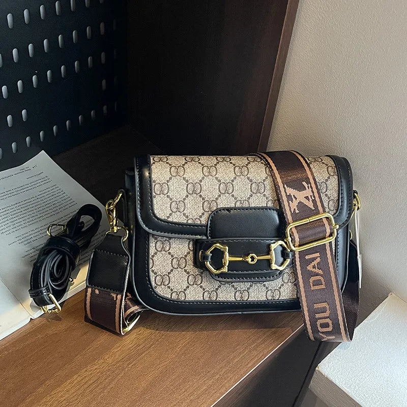 Retro Floral Crossbody Saddle Bag