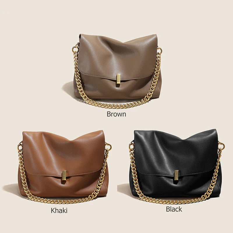 Leather Chain Tote Bag