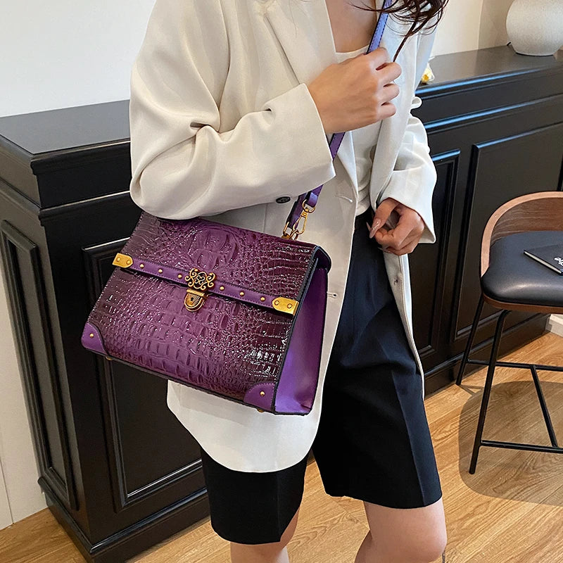Purple Square Crossbody Bag