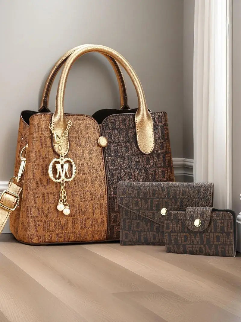 Elegant Luxury Printed 3-Piece Versatile Handbag Set