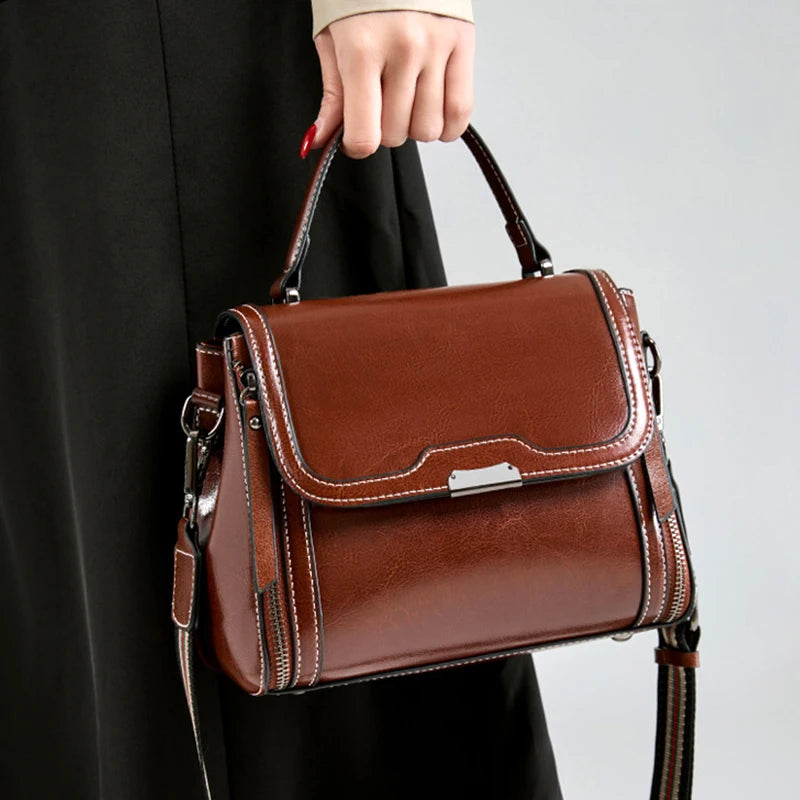 Luna Vintage Genuine Leather Tote Bag