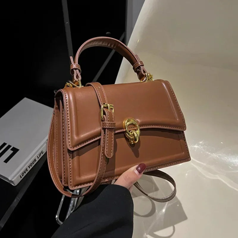 Vintage PU Leather Crossbody Bag