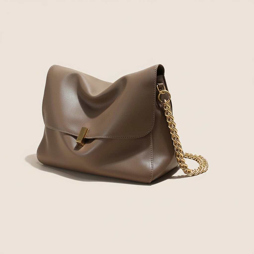 Leather Chain Tote Bag