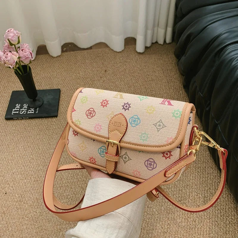 Vintage Floral Square Crossbody Bag