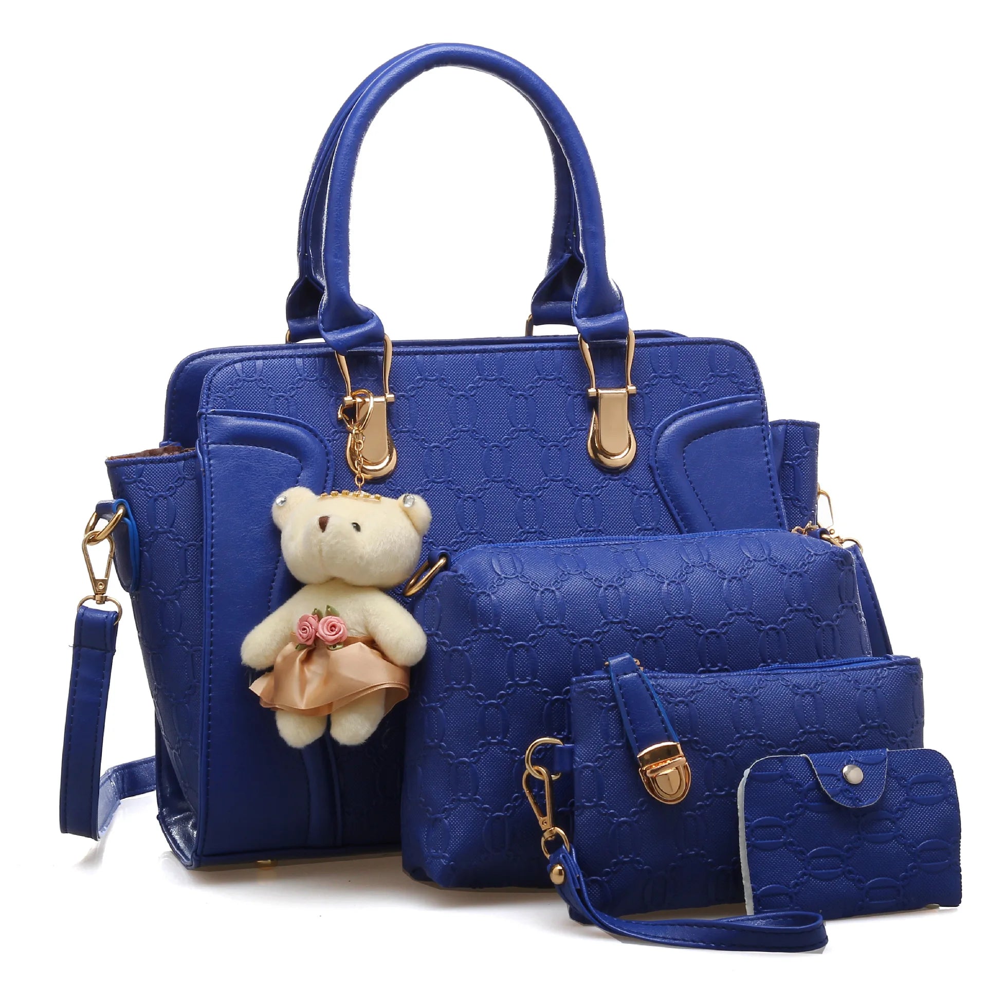 Premium 4-Piece Fashion Tote & Top Handle Crossbody Bag Set