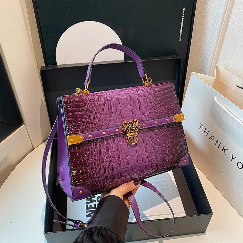 Purple Square Crossbody Bag