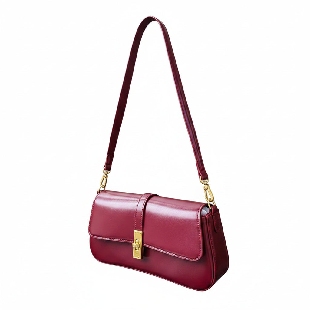 Audrey Genuine Leather Baguette Bag