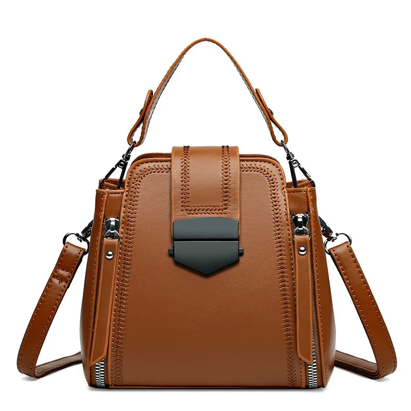 Stella Large Capacity Leather Crossbody Bag