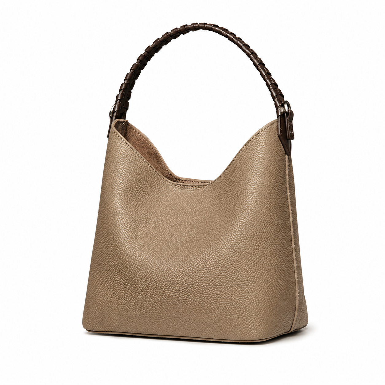 BURMINSA Slouchy Genuine Leather Hobo Bag