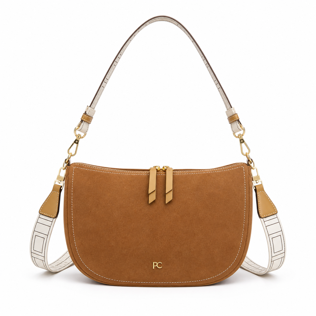 Classic Dumpling Shoulder Bag Light Brown variant on white background