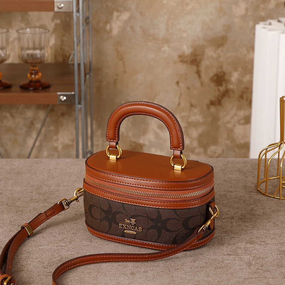 Contrasting Color Bucket Bag
