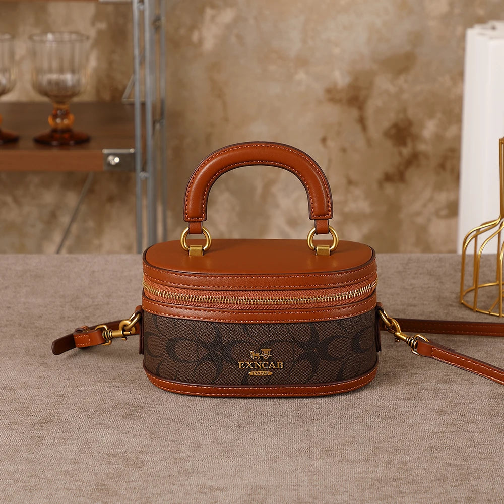 Contrasting Color Bucket Bag