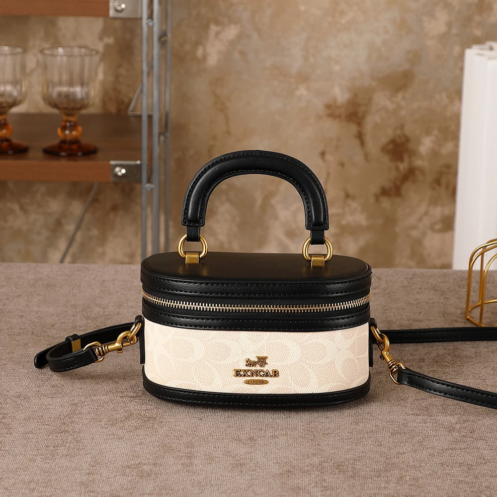 Contrasting Color Bucket Bag