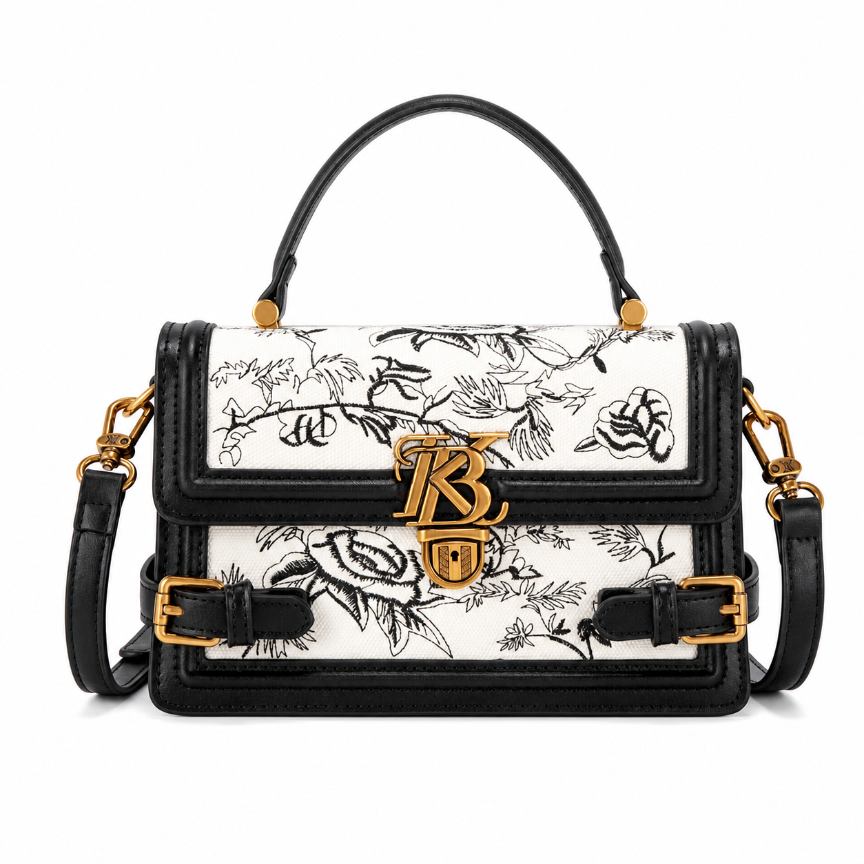 Embroidered Niche Crossbody Bag on white background