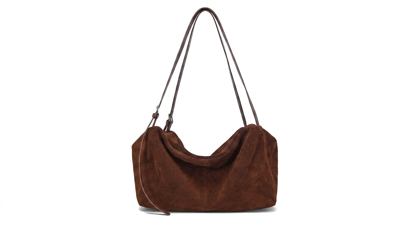 Premium Frosted Suede Shopper em fundo branco