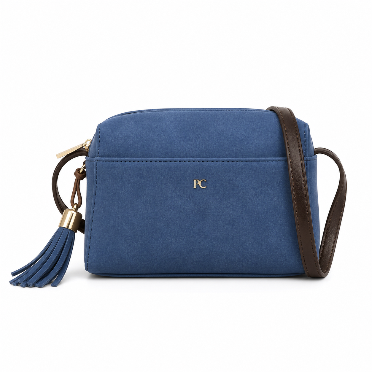 Minimalist Classic Crossbody Bag Blue variant on white background