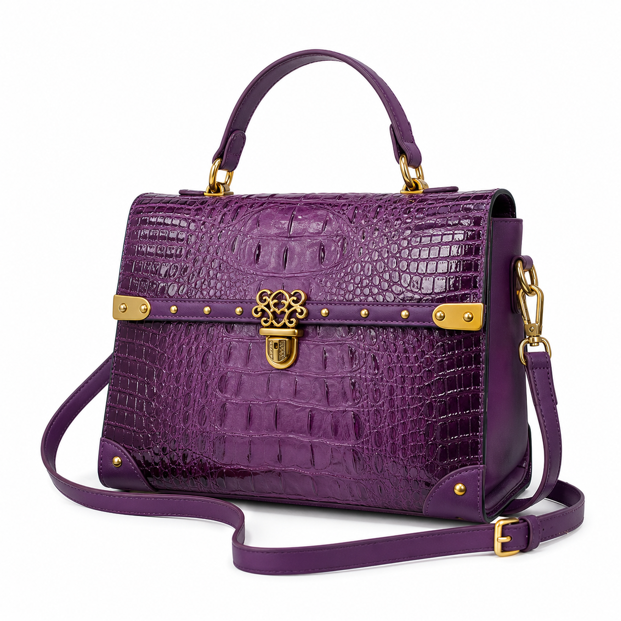 Purple Square Crossbody Bag - purple variant on white background