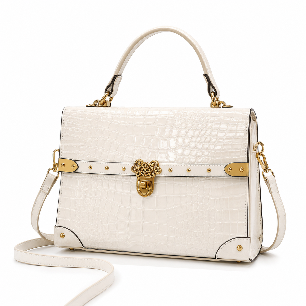 Purple Square Crossbody Bag - white variant on white background