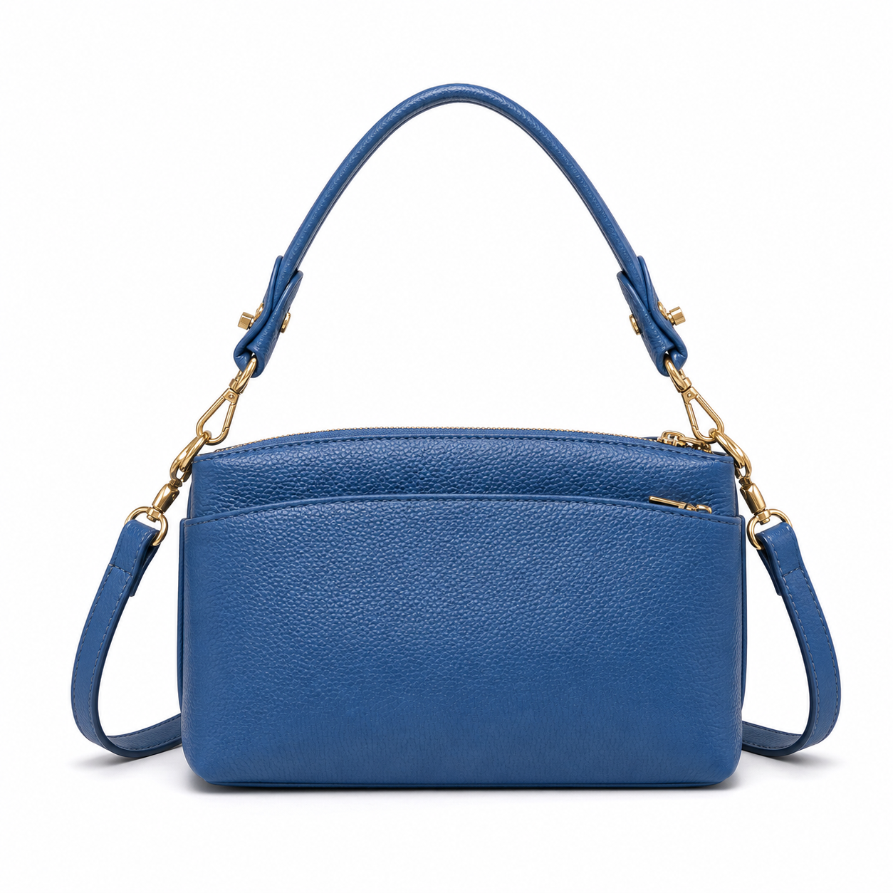 Retro Leather Shoulder Bag Blue variant on white background