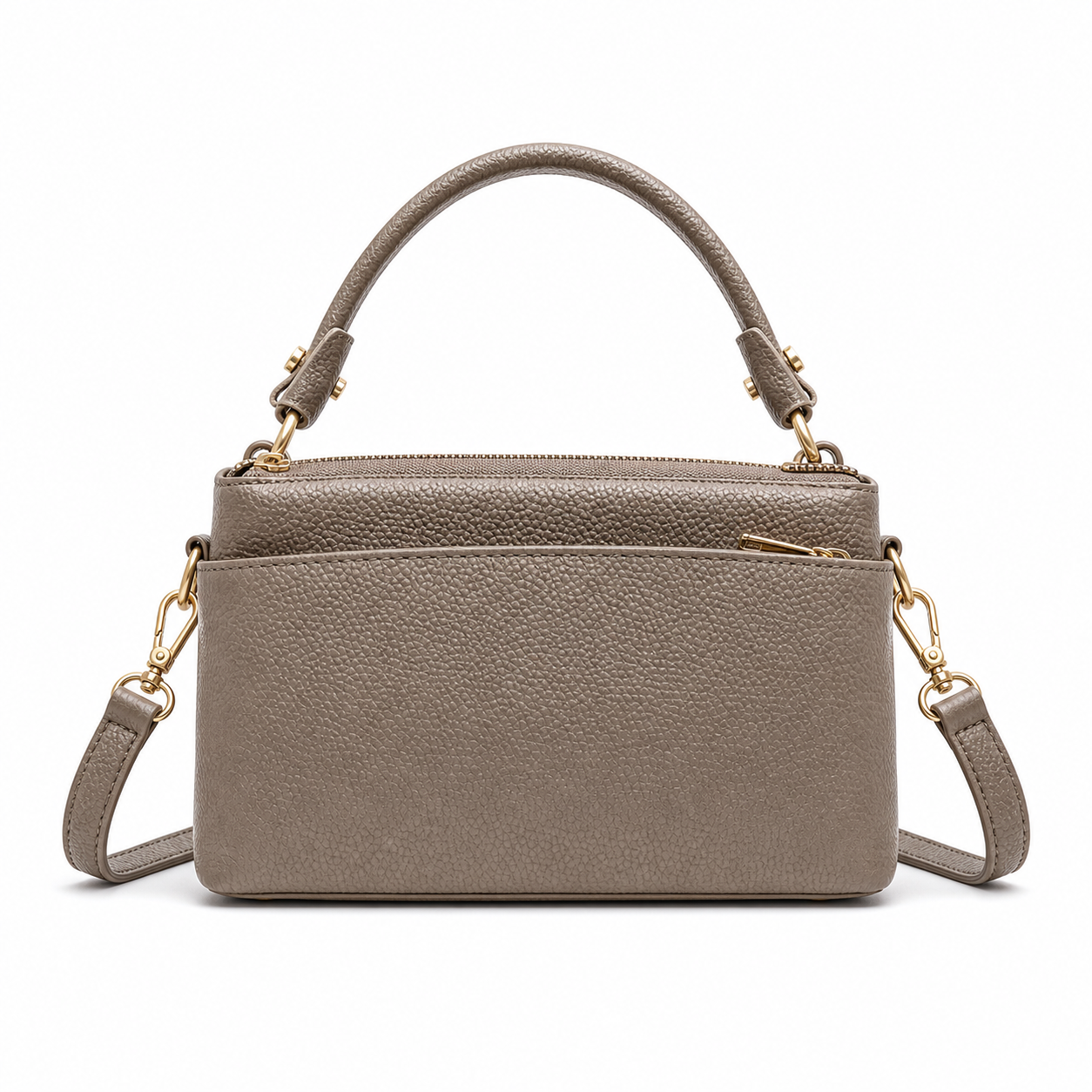 Retro Leather Shoulder Bag Khaki variant on white background
