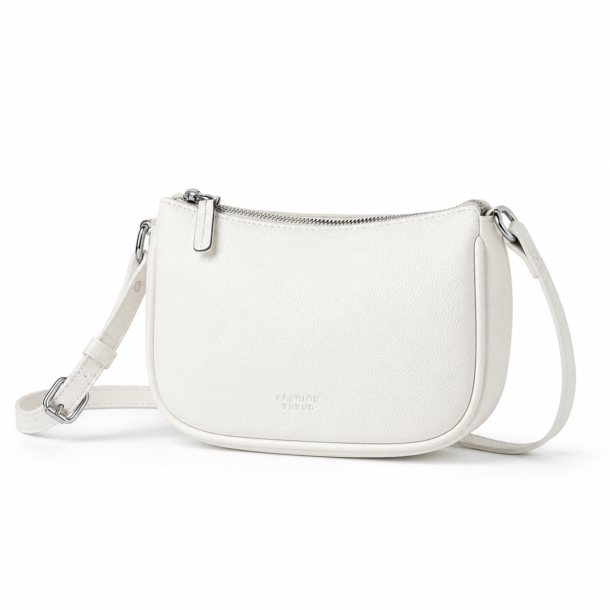 Solid Color Crossbody Bag White variant on white background
